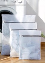 Wowup | Laundry bag | Waszak | Set van 4 waszakken met rits | Transparant | Wasnet | Waszakjes | Vakantie als kledingsorteerder | Groot formaat | Laken/schoenen/bh/ondergoed/kleding