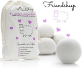 Friendsheep® Nieuw Zeelands Herbruikbare Wollen Drogerballen - Wasbollen - Schaapswol -Duurzame Wasballen - 6 Stuks