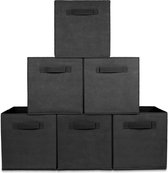 Lifegoods - Kast Organizers - Set: 6 Stuks - Multifunctioneel Opberg Box/Doos/Mand/Vakken - Opbergsysteem Kleding/BH/Sokken/Ondergoed/Speelgoed/Badkamer/Keuken - 20 L - Zwart