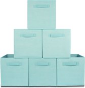 LifeGoods Kast Organizers - Set: 6 Stuks - Multifunctioneel Opberg Box / Doos / Mand / Vakken - Opbergsysteem Kleding / Speelgoed / Badkamer / Keuken - 20L - Blauw