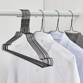 ACAZA Set van 60 Metalen Kledinghangers, Fijne Dunne Kapstokken, Stomerij Hangers voor Dames/Heren/Volwassenen, Metaal, Zwart