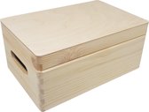 Houten opbergkist met klepdeksel L 29,5 CM x B 19,5 CM x H 12,9 CM