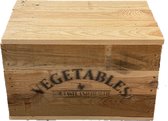 Houten kist in naturel  met opdruk vegetables 45x30x30cm