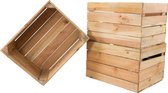 De Kisten Koning Set van 3  gebruikte houten kisten: originele vintage fruitkisten voor meubelbouw of als decoratie, zeer stabiele appelkisten, getest en gereinigd 50 x 40 x 30 cm