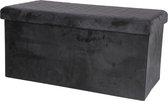 Opvouwbare opbergbank - Opvouwbare Hocker - Velvet - 78cm - Zwart