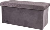 Opvouwbare opbergbank - Opvouwbare Hocker - Velvet - 78cm - Antraciet