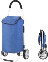 ShoppingCruiser® ‘Foldable’ Boodschappentrolley | Opvouwbare boodschappenwagen |Afneembare boodschappentas | Koelvak | Blauw