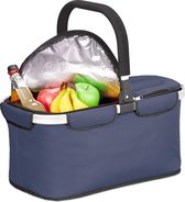 relaxdays boodschappenmand inklapbaar - koeltas - picknickmand - winkelmandje - mand 25 l