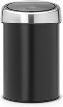 Brabantia Touch Bin Prullenbak - 3 l - Matt Black / Matt Steel deksel