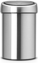 Brabantia Touch Bin Prullenbak - 3 l - Matt Steel