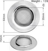 1 Stuk - RVS afvoerstop - Afvoerzeef - Korfplug - Gootsteenzeef - Afvoerplug - Zeefje - Keuken - Korfzeef - Zeefje voor in de spoelbak - Keuken - Luxe afvoerstop - Gootsteenstop - Zeef voor gootsteen