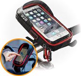 R2B Telefoonhouder fiets waterdicht met 360 graden rotatie - Ook voor scooter & motor - Gsm houder fiets - Zwart/Rood