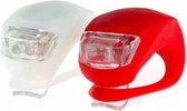 Fietslampjes LED - 2 x Set Wit en Rood - Inclusief Batterijen