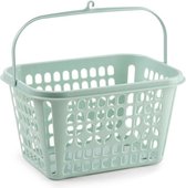 Wasknijpers mandje/bakje 20 x 25 x 14 cm mintgroen - Wassen/de was doen artikelen - Wasknijpers opbergen - Knijpermandje