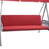 Beautissu Loft HS Set á 2x zitkussens - tuinbank kussen voor schommelbank 180 x 50 x 6cm – schommelstoel kussens rood