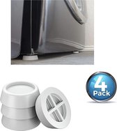 Trillingsdempers wasmachine – Set van 4 stuks – Wit - Voetjes wasmachine & droger - Wasmachine demper – Anti trillings / vibratie dempers pads – Antislip rubber – Trillingsmat – Antislipmat - Extra dik - Schokdempers wasmachine
