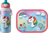 Mepal – Lunchset campus (pu + lb) – pop-up drinkfles en broodtrommel voor kinderen – Unicorn – bento box – lekvrij