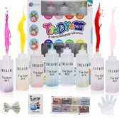 CREACOL Tie Dye Kit – 8 Kleuren 120 ml Textielverf – Tie dye set – Batik Tye Dye Verfset – Tye Die Verf - 36+ Projecten