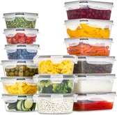 Vershoudbakjes - Meal Prep Bakjes - Lunchbox - Diepvriesbakjes - Vershouddoos - Vershoudbakjes Set - Plastic Bakjes - Voedselcontainer - Magnetron Bakjes Met Deksel - 16 Stuks - BPA vrij - Stosh