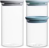 Brabantia Voorraadbussen - Stapelbaar - 0,3 0,6 & 1,1 l -  Glas