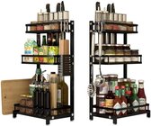 Chefs Cuisine kruidenrek - kruidenrek staand - keukenrek -aanrecht organiser - bureau organizer - keuken organizers - Roestvrij staal