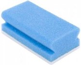Schuursponzen met greep 10stuks 140x70x42mm blauw / wit HACCP (105025)