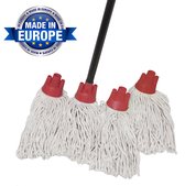 Maus spaanse mop met steel - 4 dweilen en dweilstok professional - Made in the EU