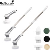 GoScrub® Boenmachine – Elektrische Schrobber - Schrobborstel – Spin Scrubber – Schrobber Met Steel – Luiwagen – Polijstmachine - poetsmachine met 10 opzetstukken