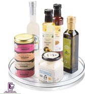 Draaiplateau transparant ⌀ 27cm Lage Rand 4,5cm - Keuken organisator - Kruiden draaiplateau - Badkamer organisator - Lazy Susan - Multifunctioneel - Transparant - Opbergen - Huishouden - Badkamer