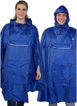 BJØRNSON HAPS Regenponcho 4 Seizoenen Dames & Heren - Regen Poncho Fiets - Wandelponcho - Fietsponcho Waterdicht - Regenkleding - One Size - Blauw