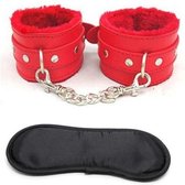 Erotisch leer sm bondage, oogmasker met handboeien blinddoek, vrouwen speelgoed voor volwassenen spelletjes [zwarte set]