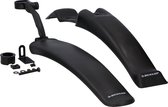 Dunlop 2x Spatbord Fiets/ Mountainbike - 24/ 26" - Verstelbaar - met Bevestigingsmateriaal - Zwart