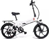 Samebike Elektrische vouwfiet - Shimano 7 speed derailleur - 48V/ 10Ah lithium batterij - aluminium -sportief/modern - 35km/u -  Wit