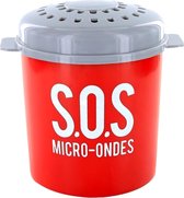 S.O.S. Magnetron Cleaner Rood – 9x8cm | Voor het gemakkelijk Schoonmaken van de Magnetron | Magnetronreiniger