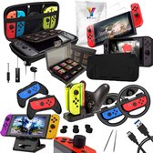 YONO Accessoires Set geschikt voor Nintendo Switch – Beschermhoes – Oplader – Standaard – Grip geschikt voor Joy-Con – Game Card Case – 20in1