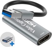 HDMI Capture Card Incl. USB-C Adapter - Video/Game Capture - HDMI naar USB - 1080P HD - Cam link - Video grabber - Streamen