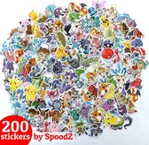 Pokémon stickers 200 stuks | Vinyl stickers voor kinderen | Pikachu | Pokémon Go | Gengar | Charizard Stickerbomb voor laptop | muurstickers ST16