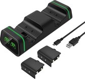 YONO Oplaadstation geschikt voor Xbox Series X / S Controller – Oplader met 2 Oplaadbare Accu en LED Verlichting – Dual Charger Laadstation