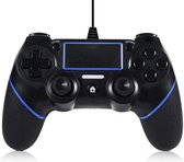 Wired Controller Geschikt voor Playstation 4 / PC - PS4 Bedrade Controller - Dual Vibration - Shock Joystick -  2,1 m lange USB-kabel - Geschikt voor PS4/PS4 Slim/PS4 Pro en PC -  Zwart / Blauw