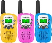 TALK-IT Walkie Talkie – Voor Kinderen en Volwassenen - 5KM Bereik - 3 stuks - Geel Roze Blauw