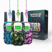 M.Y.© Premium Walkie Talkie Voor Kinderen en Volwassenen 3-PACK – Portofoon Tot 5 KM Bereik  – Gratis Koordjes - Camouflage Mix