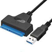 SATA naar USB 3.0 kabel - Adapter voor 2.5 inch SSD / HDD harde schijf - Professionele SATA III naar USB converter - 22 pins - Zwart