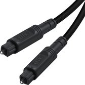 Toslink optische kabel van By Qubix ETK Digital Toslink Optical kabel 1 meter - toslink audio male to male - Optische kabel - Zwart audiokabel