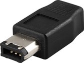 DELTACO FW-60 Firewire adapter, 4-polig 1394 naar 6-polige mannelijk - Zwart