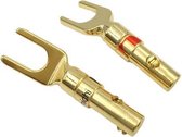 8x Nakamichi Banaanstekker Spade Variant Goud - Banaan Stekker 8 stuks