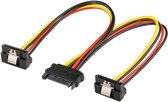 SATA (m) - 2x SATA (v) haaks met metalen klem voeding splitter - 0,20 meter