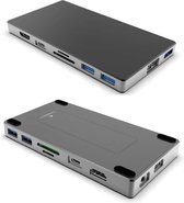 USB-C Hub 9-in-1 docking station incl. SSD Enclosure - GVQD01 - Merk LOOQS. Incl. slots voor HDMI, Ethernet, PD, SD cards, etc.  Power gaat via USB-C adapter van laptop, dus geen aparte stroomadapter bijgeleverd/nodig!