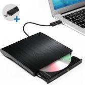 Externe DVD Speler en Brander voor Laptop & Macbook - DVD/CD - Met USB 3.0 en USB-C adapter - Optische drive - Plug & Play