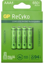 GP R03/AAA GP ReCyko+ 650 Series 650mAh oplaadbaar - 4 Stuks