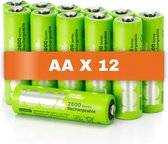 100% Peak Power oplaadbare batterijen AA - Duurzame Keuze - NiMH AA batterij mignon 2300 mAh - 12 stuks